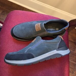 Rieker Men's Blue Leather Slip-On Shoes Size 14US, 47 EU